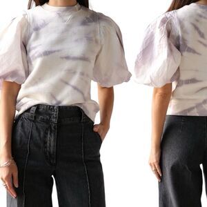 ULLA JOHNSON Size XS NWT Elliott Pullover Thistle Purple Tie Dye Sweatshirt Top